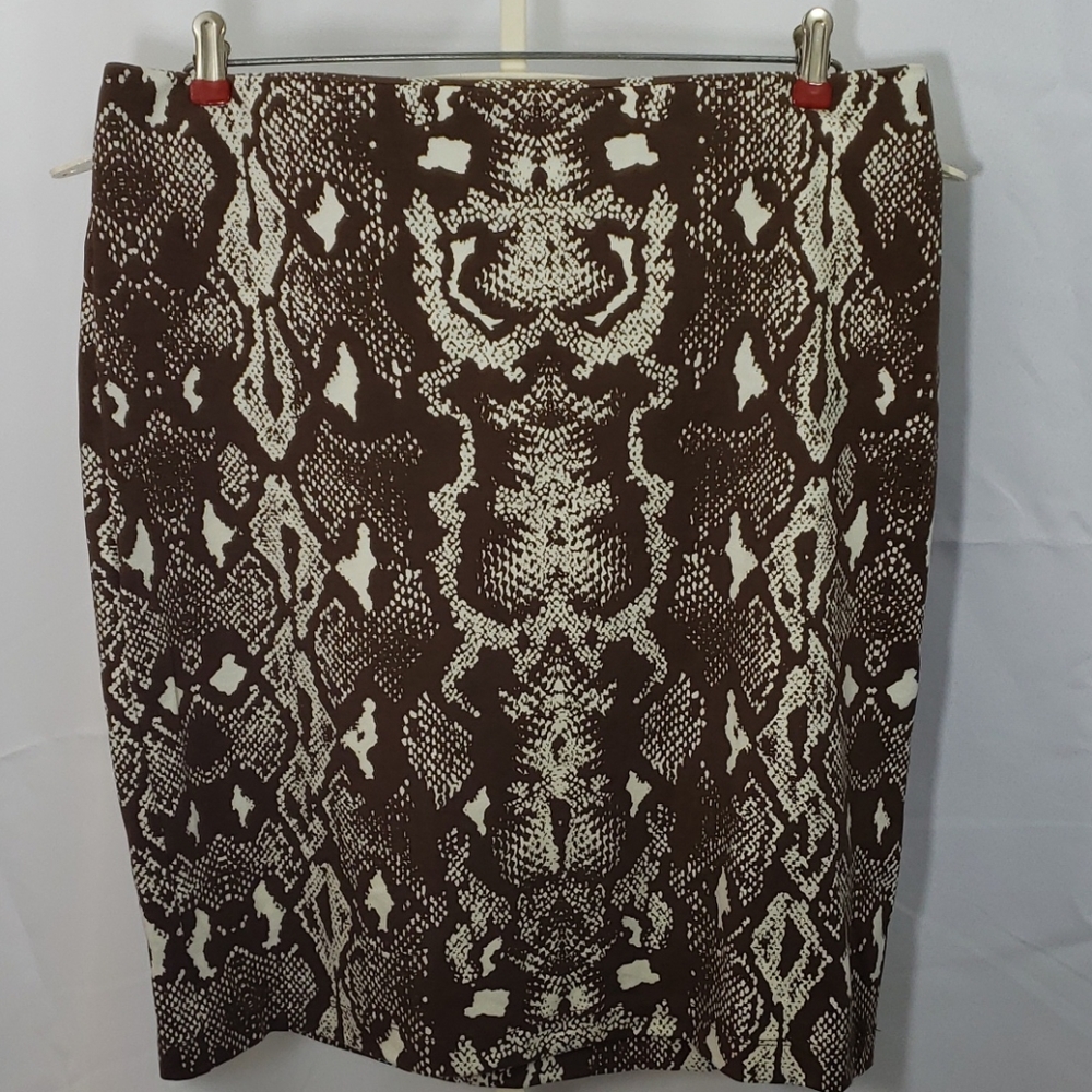 J. McLaughlin Brown Snake Skin Skirt